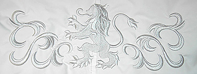 Stickerei-Motiv Weiss-in-Weiss