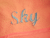 Bademantel Wunschtext gestickt